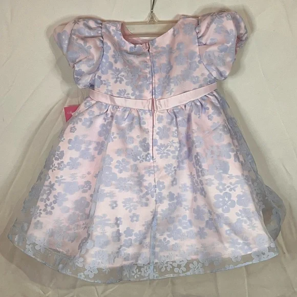 NWT! Rare Editions Baby Girl Floral Organza Dress w Diaper Cover, 18MO - Picture 3 of 9
